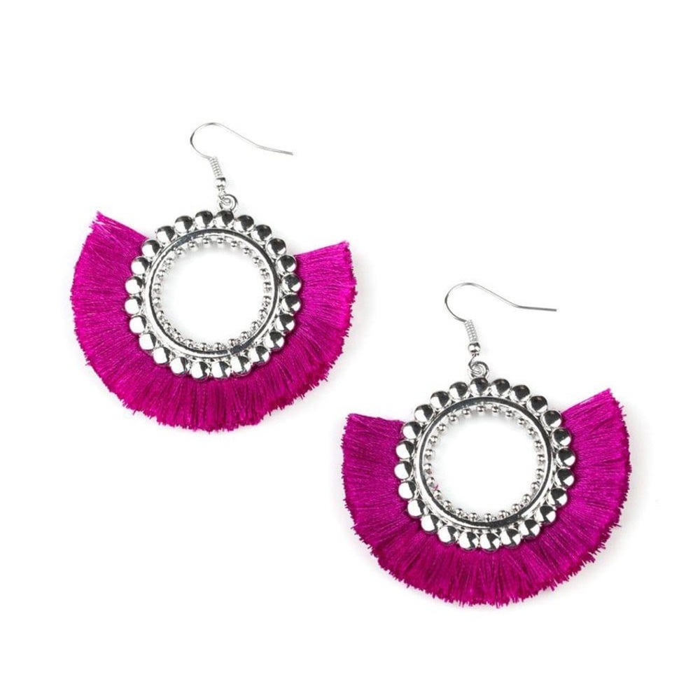Purple Fringe Earrings! - Picture 2 of 6
